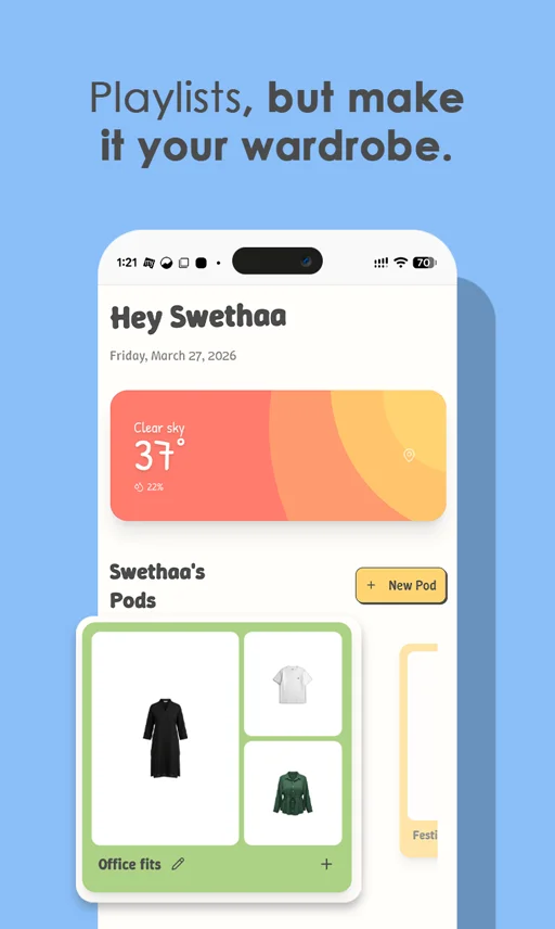 Your Pods - your own custom digital closet